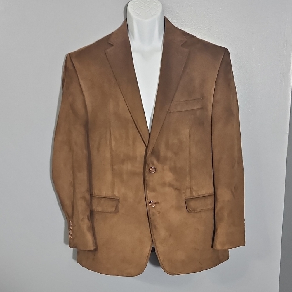 Lauren Ralph Laurens Mens Faux Suede Classic Fit Two Button Blazer Size 42S